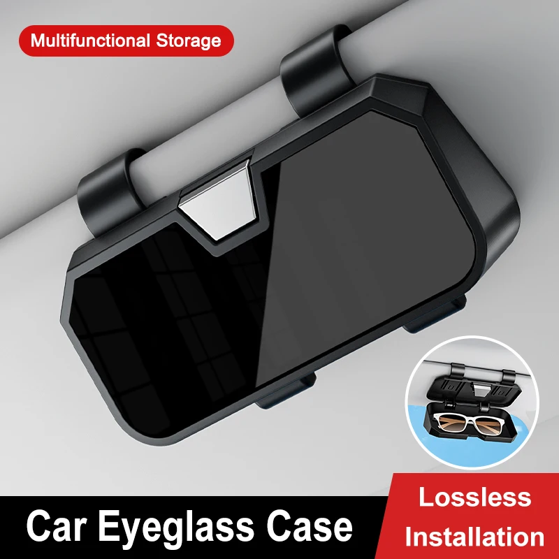 Auto Brillenetui Sonnenbrillenhalter Brillenhalter Multifunktions Tragbare Brillenbox Karte Tickethalter Autozubehör