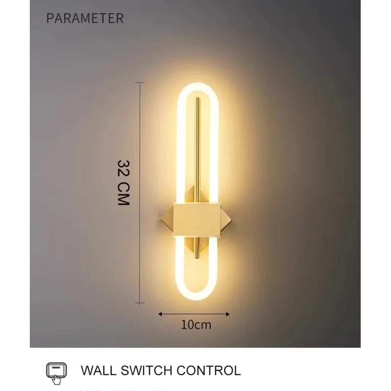 الحديثة الحد الأدنى وحدة إضاءة LED جداريّة مصباح ديكور المنزل الكتان شريط أضواء الجدار ل السرير الممر الممر بهو الجدار تركيبات