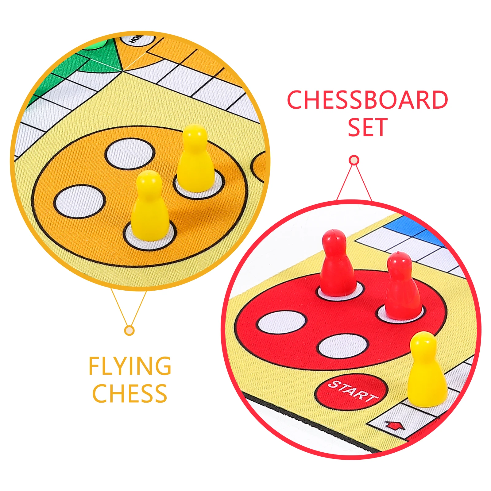 

1 set Portable Flying Chess Set 24cm Rubber Mat Board for Party Home Travel Toys Lightweight Reusable Mini Playthings Chess Game