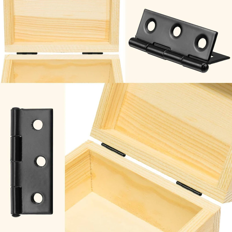 Cerniere per porte nere WV Cerniere di testa in acciaio inossidabile con viti Cerniere per mobili per cassetti dell'armadio Piastra di montaggio Staffe di fissaggio piatte