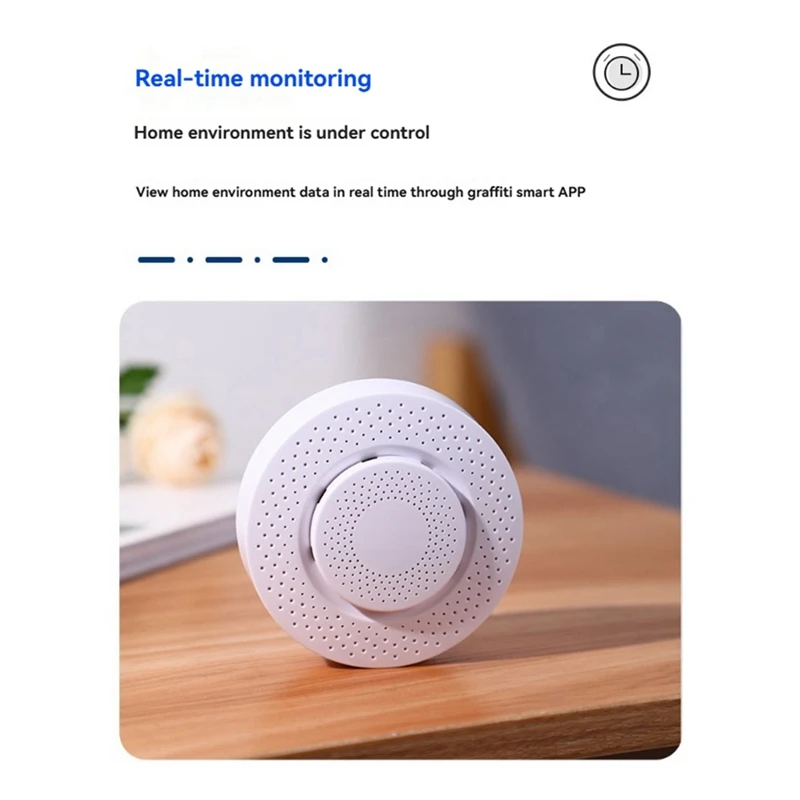 Tuya wifi monitor de qualidade do ar 5 em 1 formaldeído voc co2 temperatura umidade detector sensor suporte controle remoto