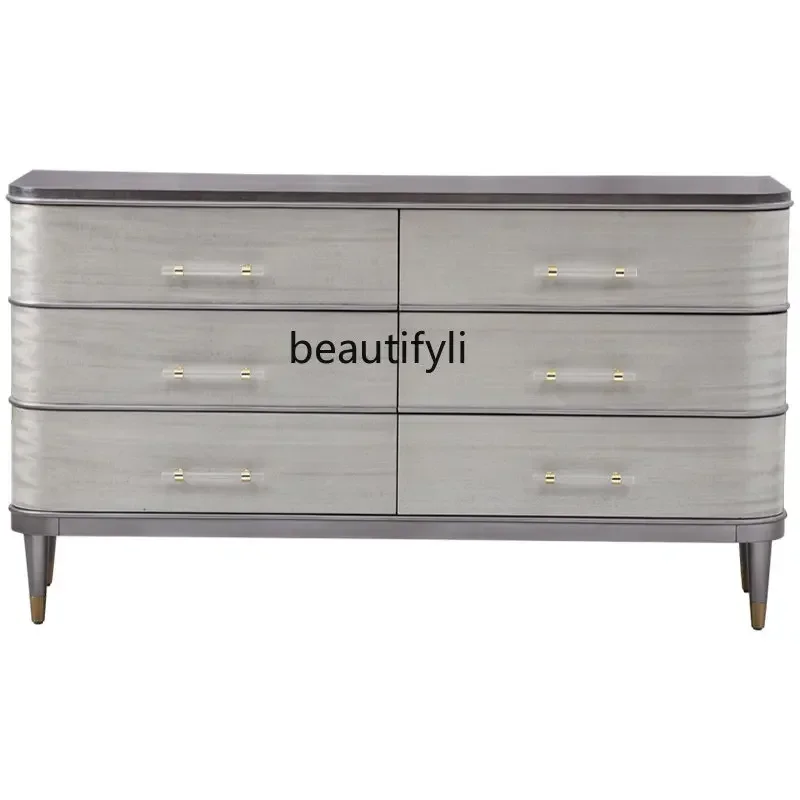 

cc1820American Light Luxury Restaurant Side Cabinet Modern Sideboard Wine Cabinet Integrated Wall Italian Designer Decorative C