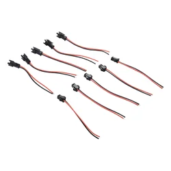 Male / Female Connected 2.54mm Cable Connector Plug Head Red/ Black SM 2-Pin 2P Wires 24AWG 10pcs Professional