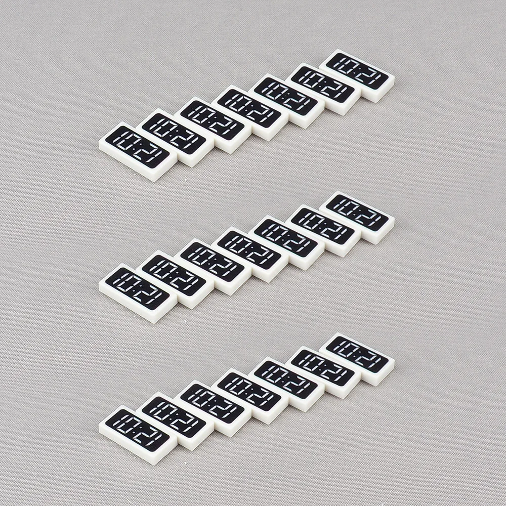 MOC 10PCS 3069 Printed 12:01 Clock Diagram Pattern Building Blocks 3069pb Hanging Face Time Decoration Board Bricks Particle Toy