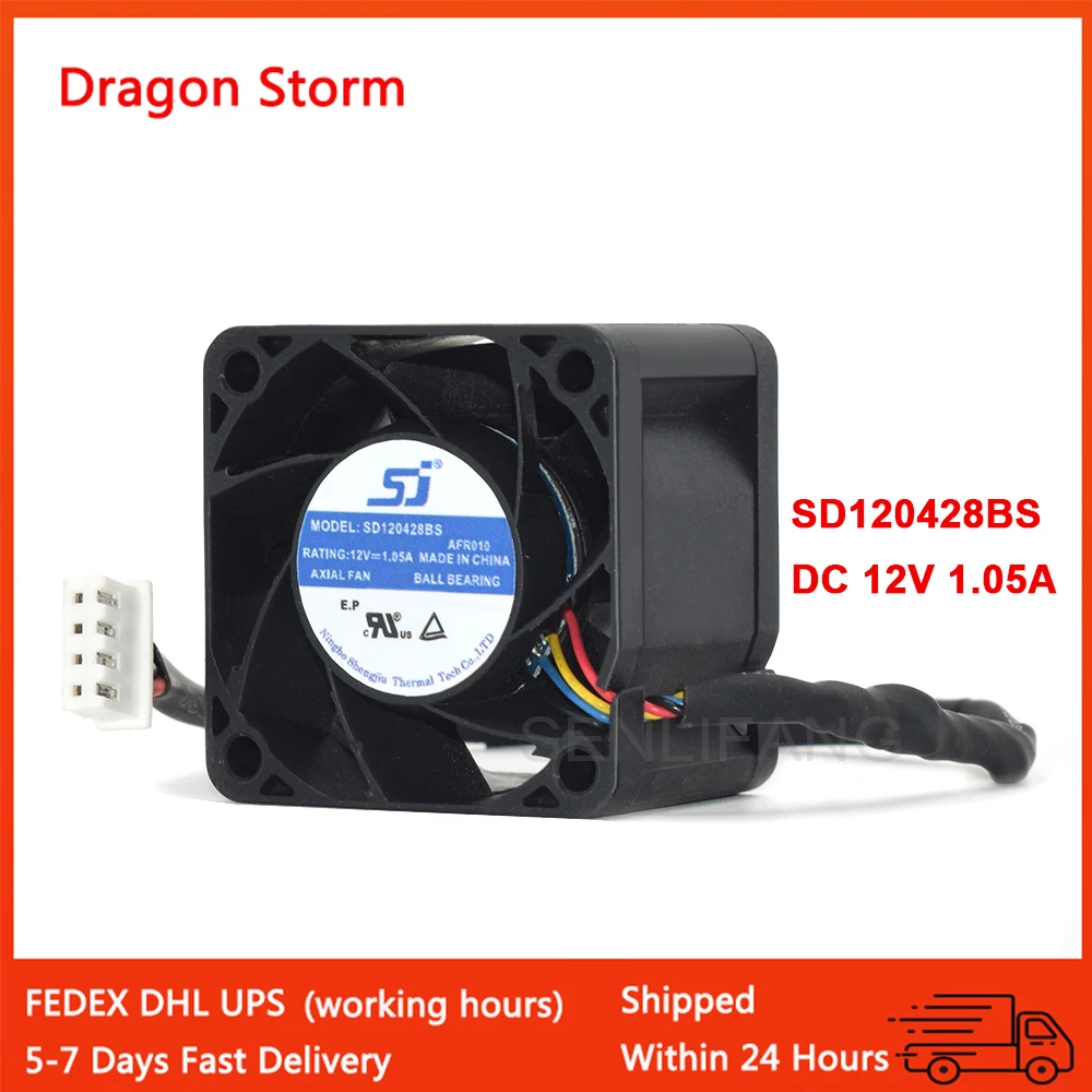 ใหม่เอี่ยม1066พัดลมทำความเย็น SD120428BS 4028 40X40X28mm 40Mm 12V 1.05A 4Pin ความเร็วสูง Server พัดลม Axial Fan