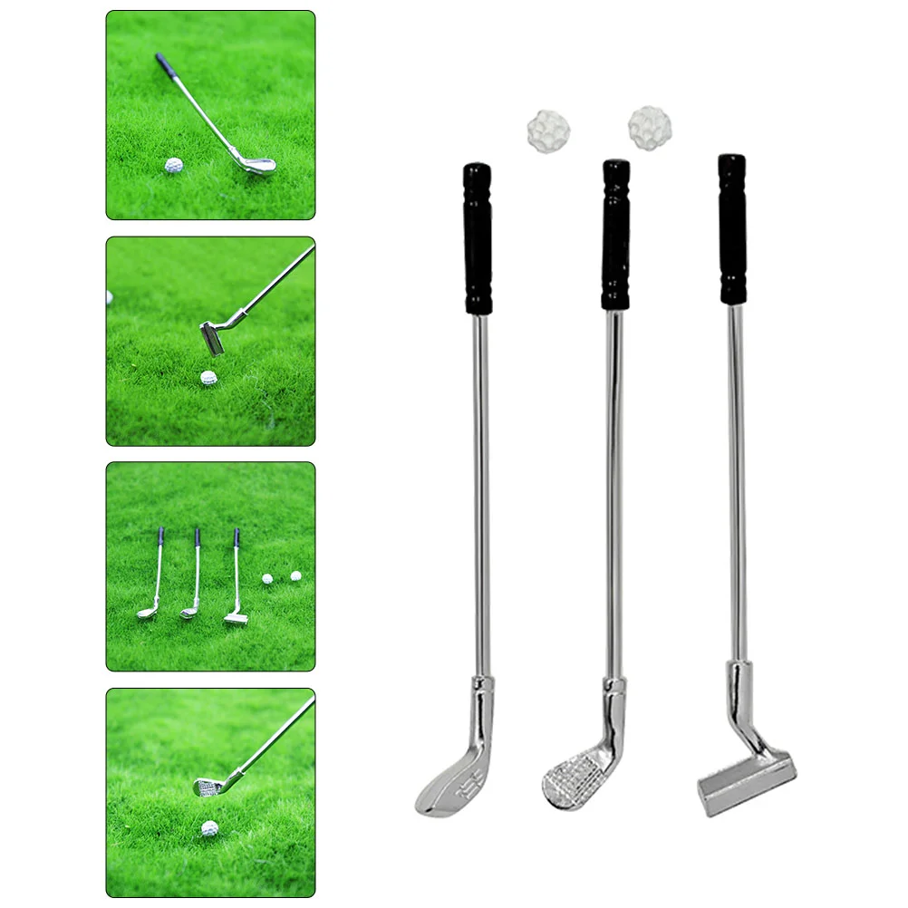 Small Mini Golf Child Kids Outdoor Toys Miniatures Alloy Clubs House Decor Supply