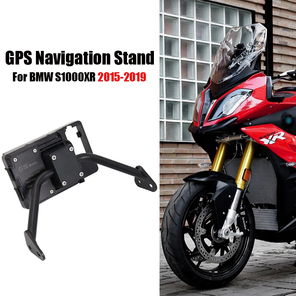 

New Motorcycle Accessories Navigation Bracket GPS Charging Phone Holder USB For BMW S1000XR S 1000 XR 2015-2019C