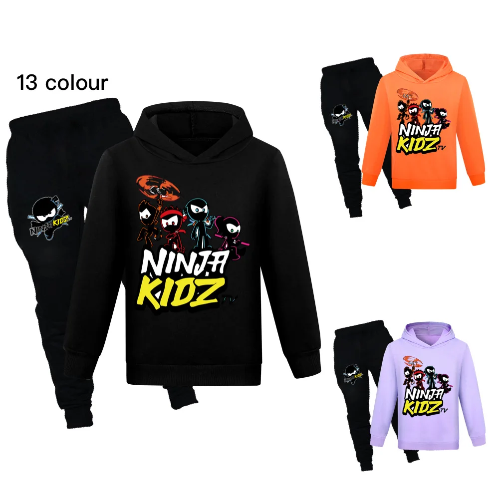 

NINJA KIDZ Boys Sweatershirt + Casual Trousers Children Wear T-shirt Set Fashion Clothes Girls Hoodies T Shirt Autumn