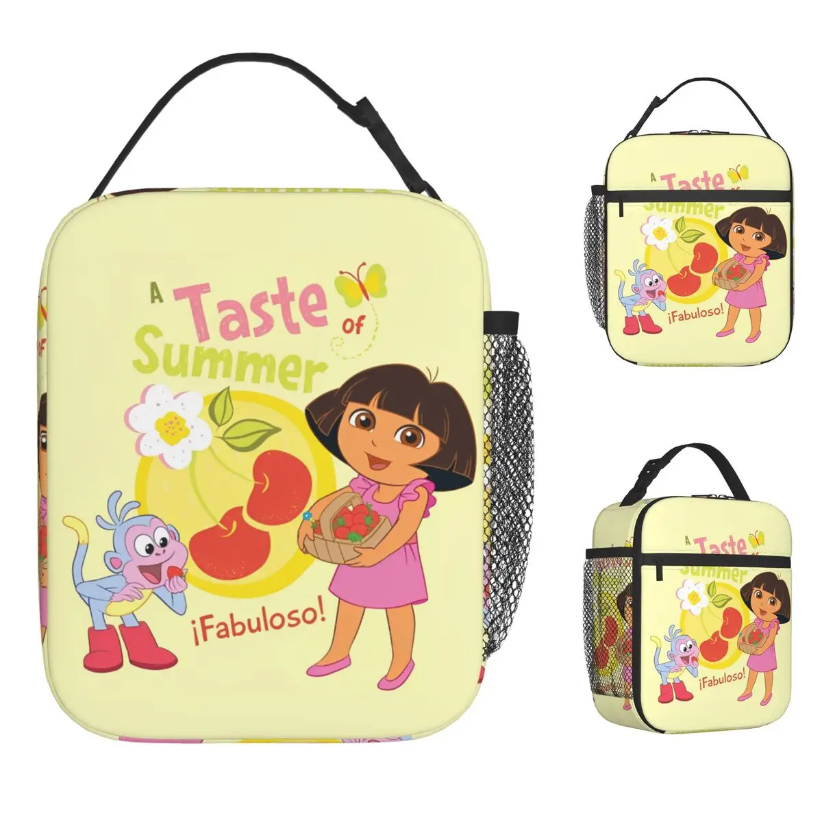 

D--Doras The Explorer Cartoon Insulated Lunch Bags Leakproof Anime Reusable Thermal Bag Tote Lunch Box College Outdoor Girl Boy