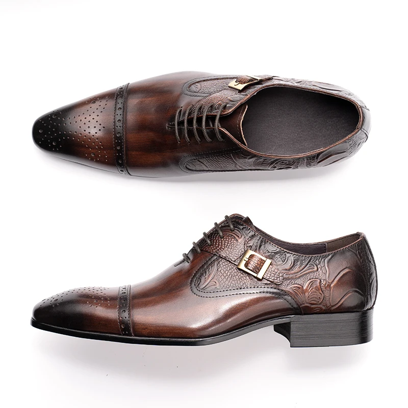 Luxury Business High-end Leather Shoes Men Oxford Shoes Elegant Formal Genuine Leather Dress Shoes European Style Men Shoes