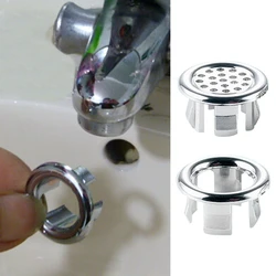 Sink Round Ring Overflow Spare Cover Tidy Chrome Trim Bathroom Ceramic Basin Overflow Decorative Cover Bathroom Accessories