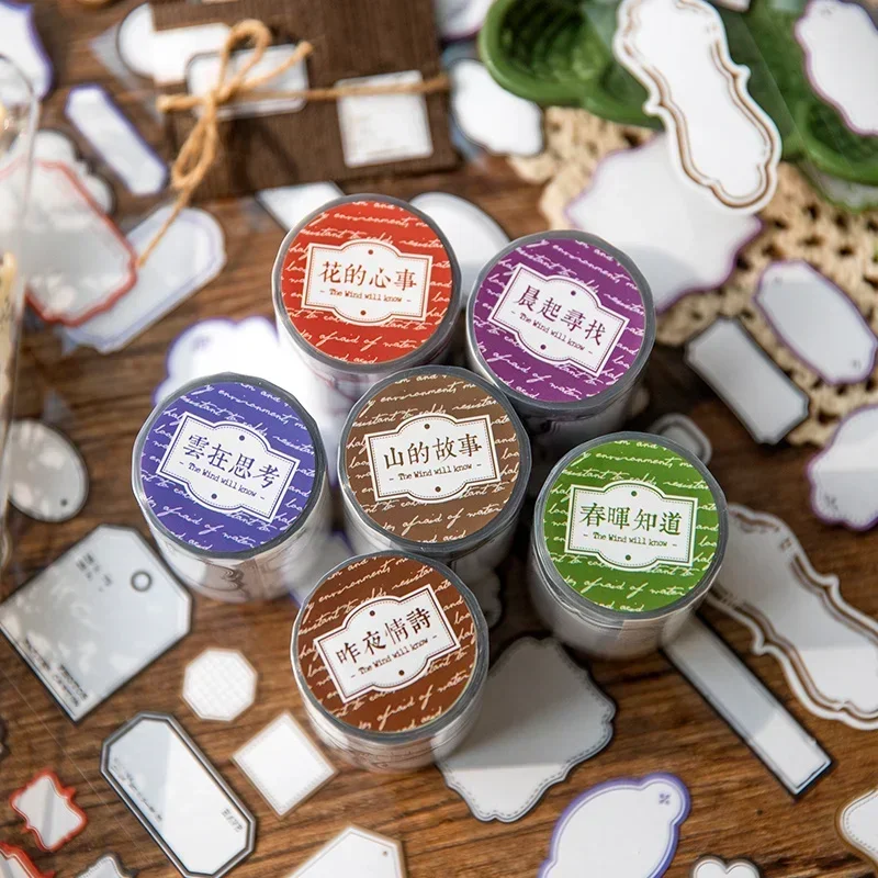 1Roll Wind Material Adhesives Flower Worries Label Handbook Decorative Supplies Paper Cycle Scrapbook Tape Sticker