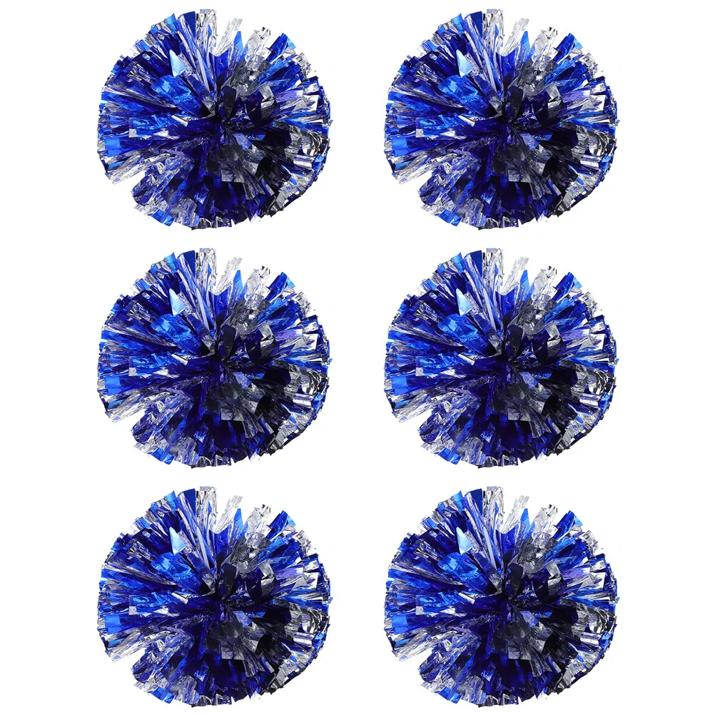 

6Pcs Pom Poms Cheerleading Colorful Durable Finger Ring Handle Ideal for Sports Events Dance Parties Accessories