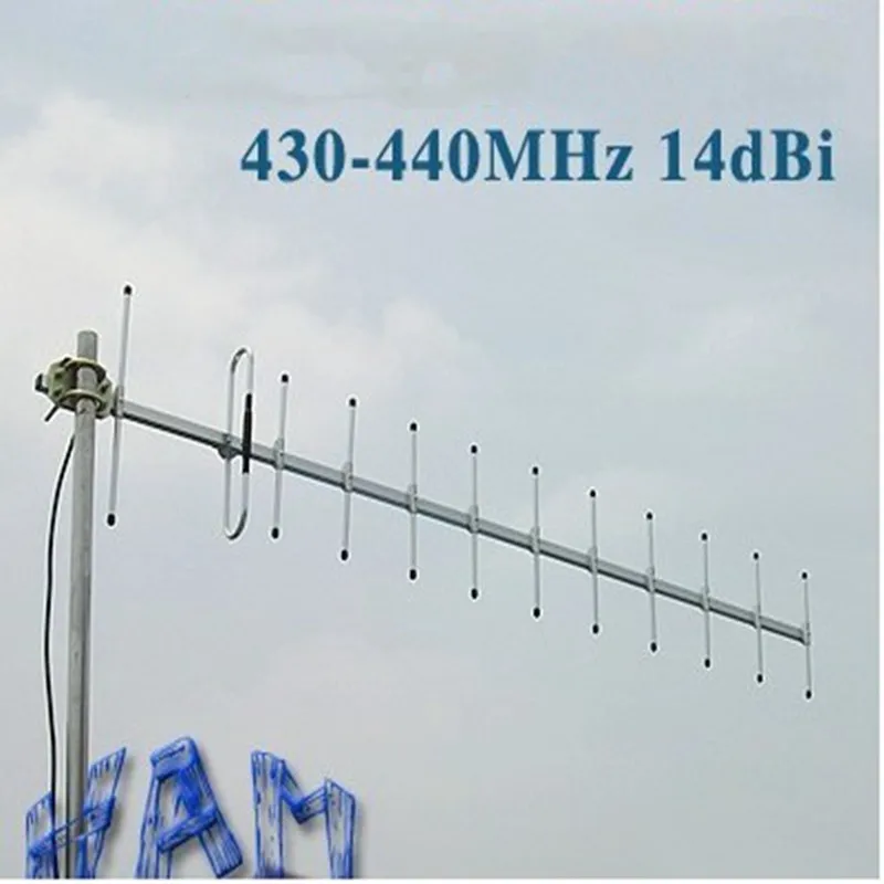 Imagem -02 - Antena Yagi de Alto Ganho para Rádio Ham 435m 12 Elementos 400470mhz Repetidor n Fêmea Uhf 430-440mhz Área da Estação 433m