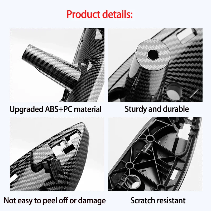 Carbon fiber Interior Door Handle Cover Trim Set For BMW 3 4 Series M3 M4 F30 F31 F34 F36 F32 F33 F80 F82 F83 4 piece set