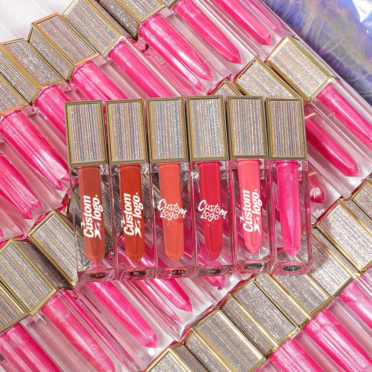 Custom Logo Lip Gloss Vegan Glossy Vendor Shimmer Lipgloss Private Label Clear Lips Moisturizing Makeup Wholesale Bulk