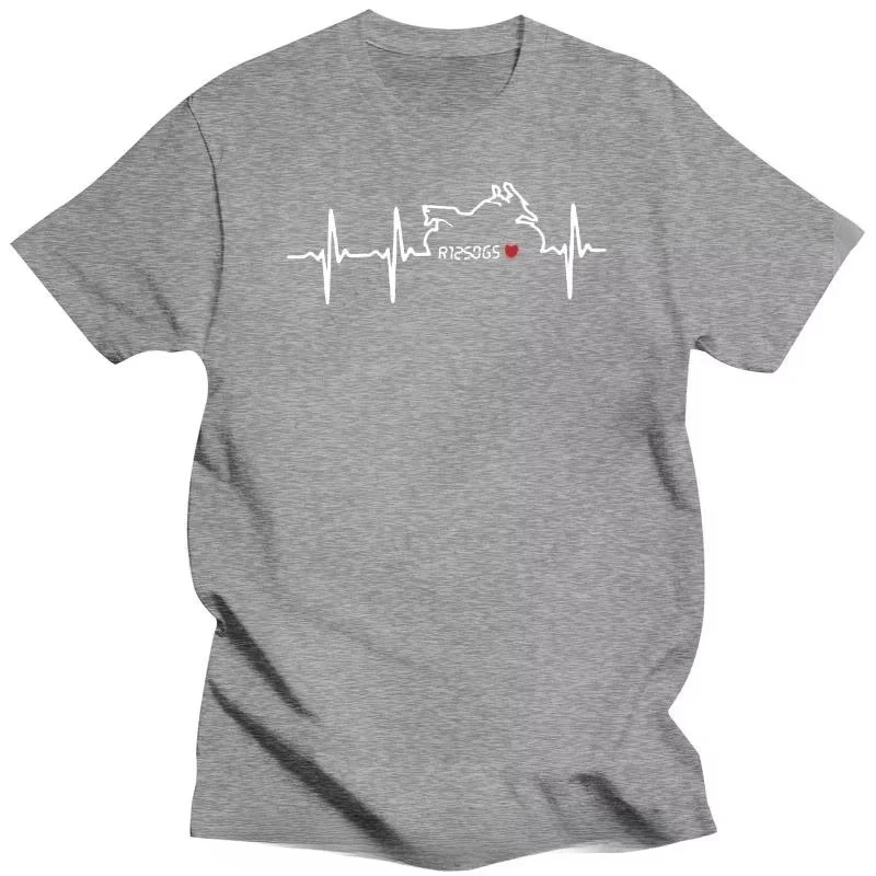 Fashion T-shirt R 1250 Gs Tuning Accessories TShirt Heartbeat Motorcycle Biker Meeting Motif Unisex O-Neck Men Clothing