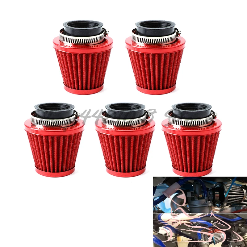 

5Pcs/Lot blue red gold 38mm Universal Motorcycle Air Filter element Auto Mushroom Head Pod Cleaner Double Foam
