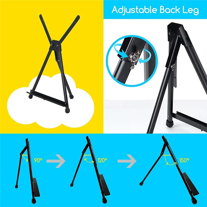 A41Z-Tabletop Easels, Metal Easel Stand For Painting & Display, Desktop Art Painting Easel, Paint Easel Tripod Stand