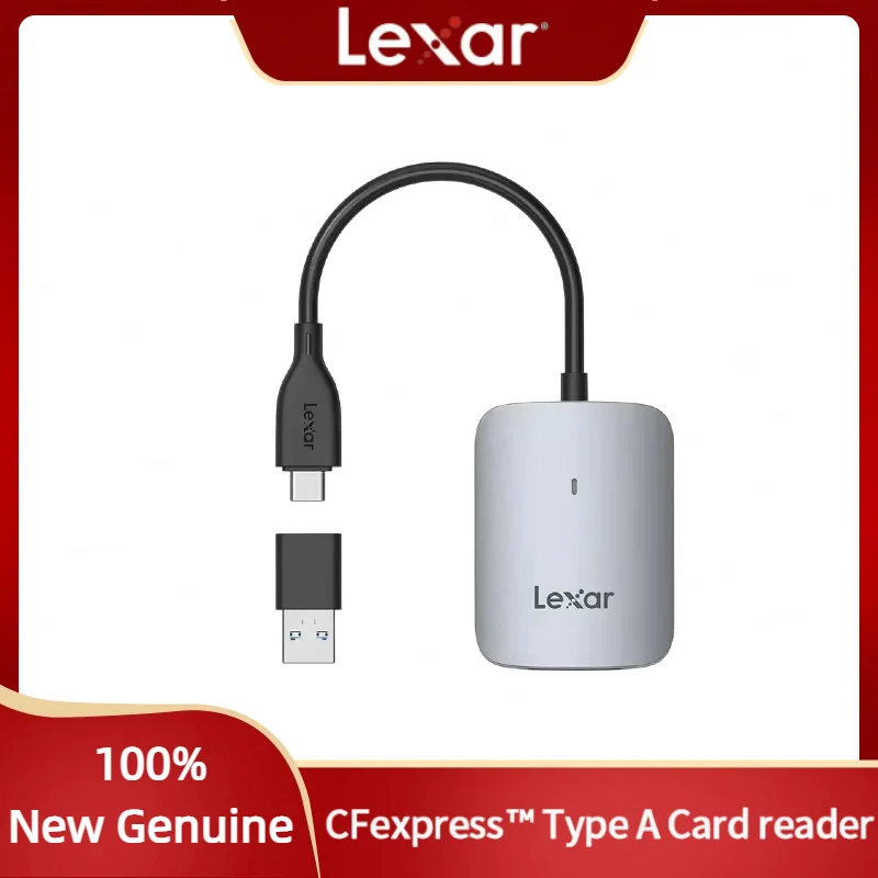 

Lexar CFexpress Type A Card Reader USB 3.2 Gen2 Hi-Speed Cards 10Gbps 8K USB-C/A Card Reader Read speed 900 MB/s CFE Card Reader
