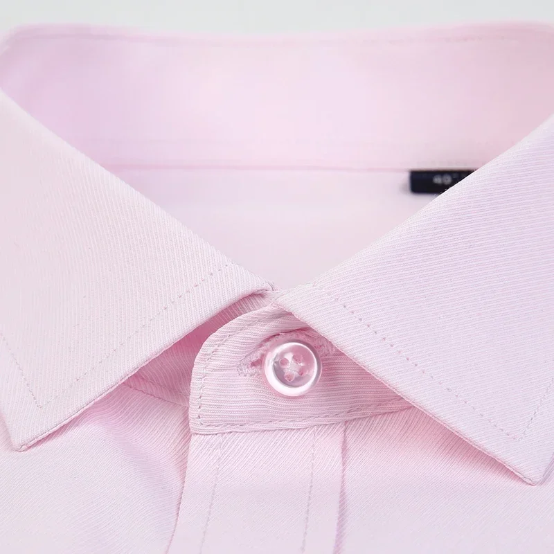 

2023 Solid Basic Dress Shirts Single Patch Pocket Formal Business Twill or Plain Office Social Shirt Men's Classic Long Sleeve