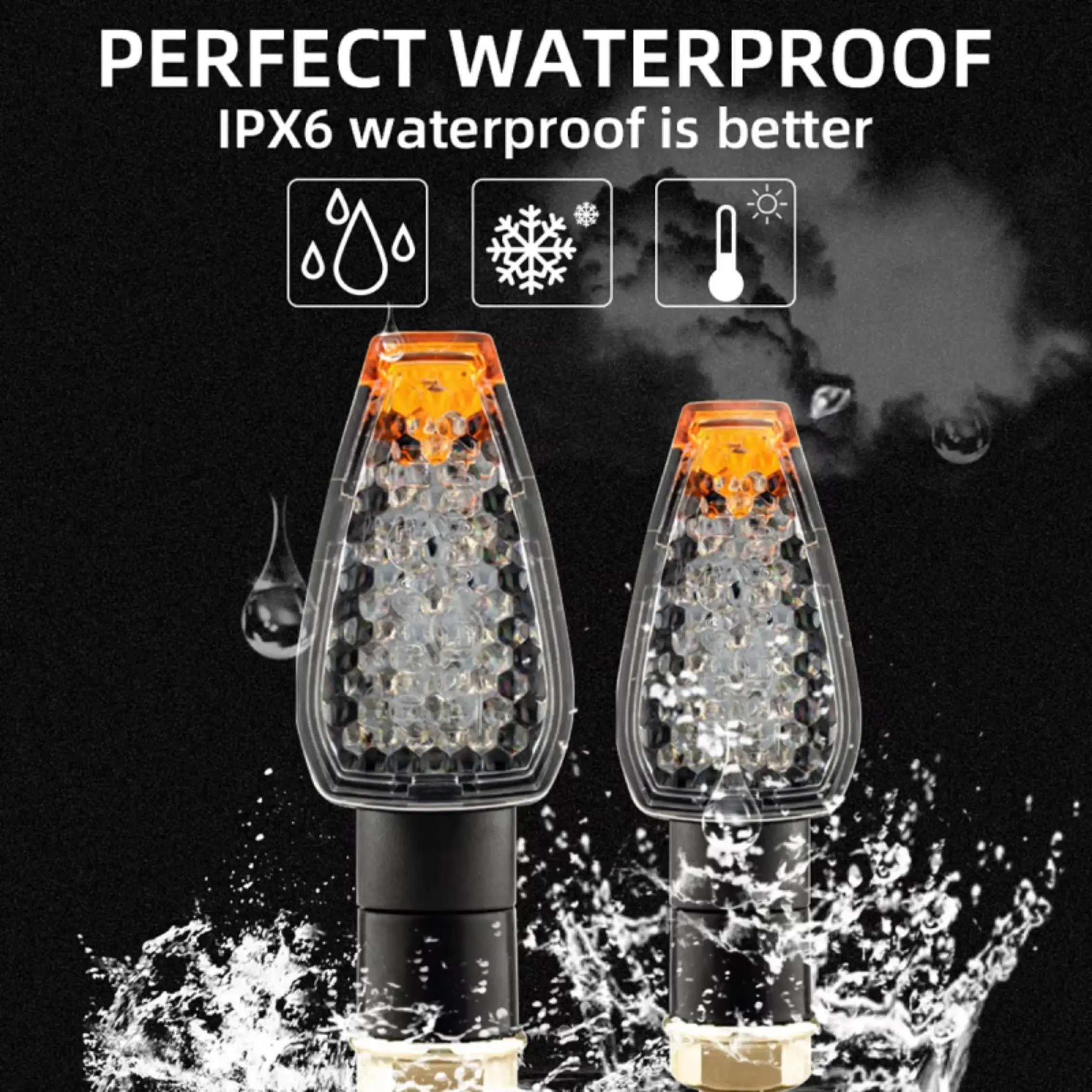 4pcs Universal Motorcycle 15 LED Amber Indicator Blinker Fishscale Style Flashers Moto Access LED Turn Signal Light Super Bright image 4