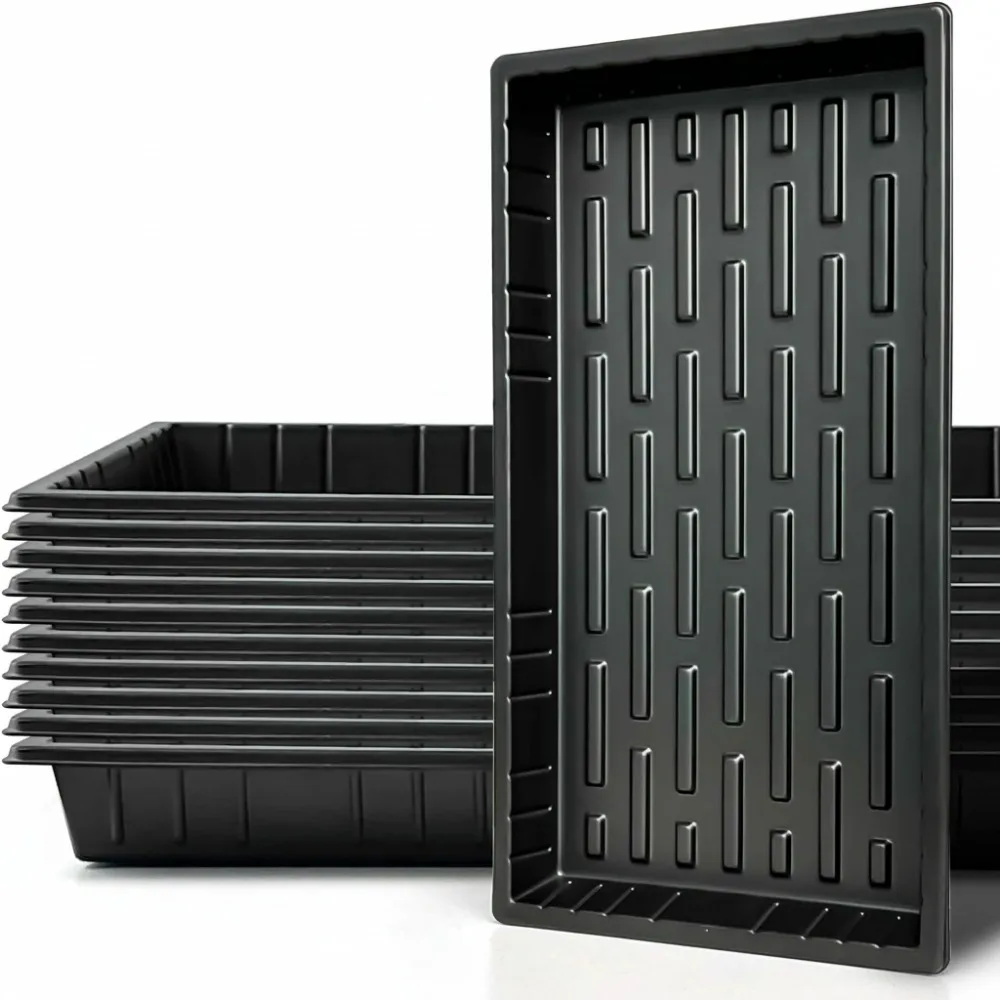 

Heavy Duty 1020 Plant Growing Trays, 10 Pack Seed Starter Flat for Microgreens & Hydroponics