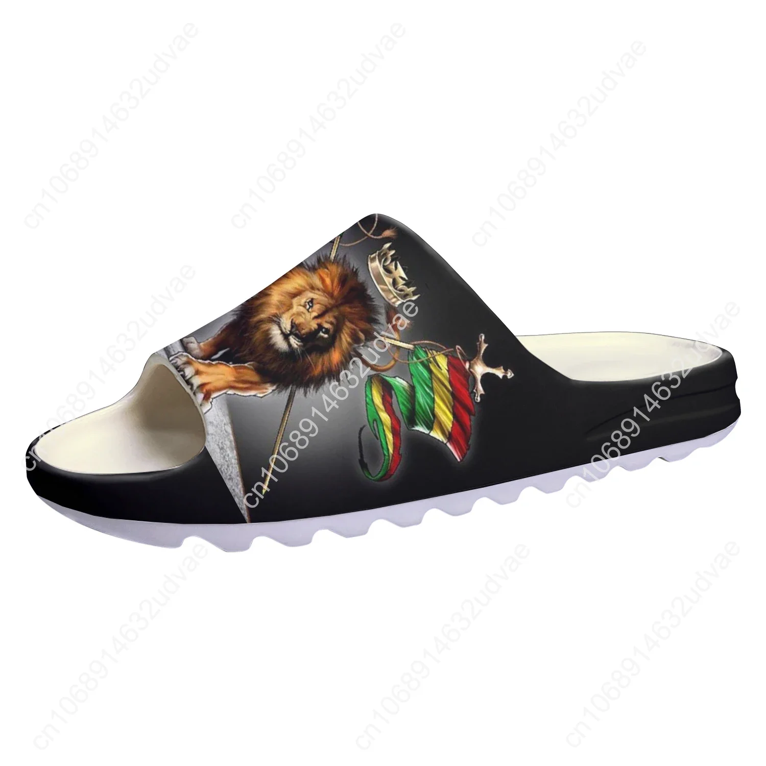 Reggae Rastafari Rasta Rastafari Lion Of Judá sandalias de suela suave para hombres y mujeres, zapatos de agua personalizados para adolescentes