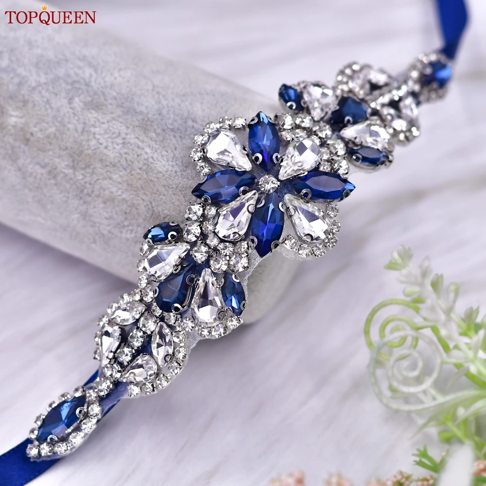 TOPQUEEN Handmade Rhinestone Belts Women's Accessories Party Prom Bridal Wedding Sash Bridesmaid Belts S464-KL