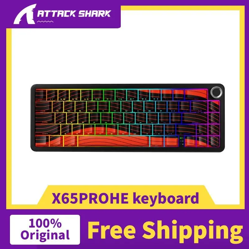 

Беспроводная игровая клавиатура ATTACK SHARK X65PRO HE Rapid Trigger, проводная клавиатура с точностью 0,01 мм RT, 8000 Гц и магнитным переключателем