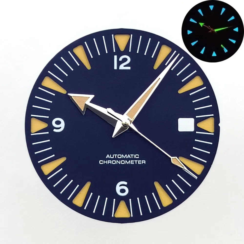 Hochwertiges 41,7-mm-Metallgehäuse mit Saphirglas, passend für 8215-Armband, Modifikationsbausatz, schwarz-blau, Uhrenteile, Zubehör, Uhrenbox – Detail 8