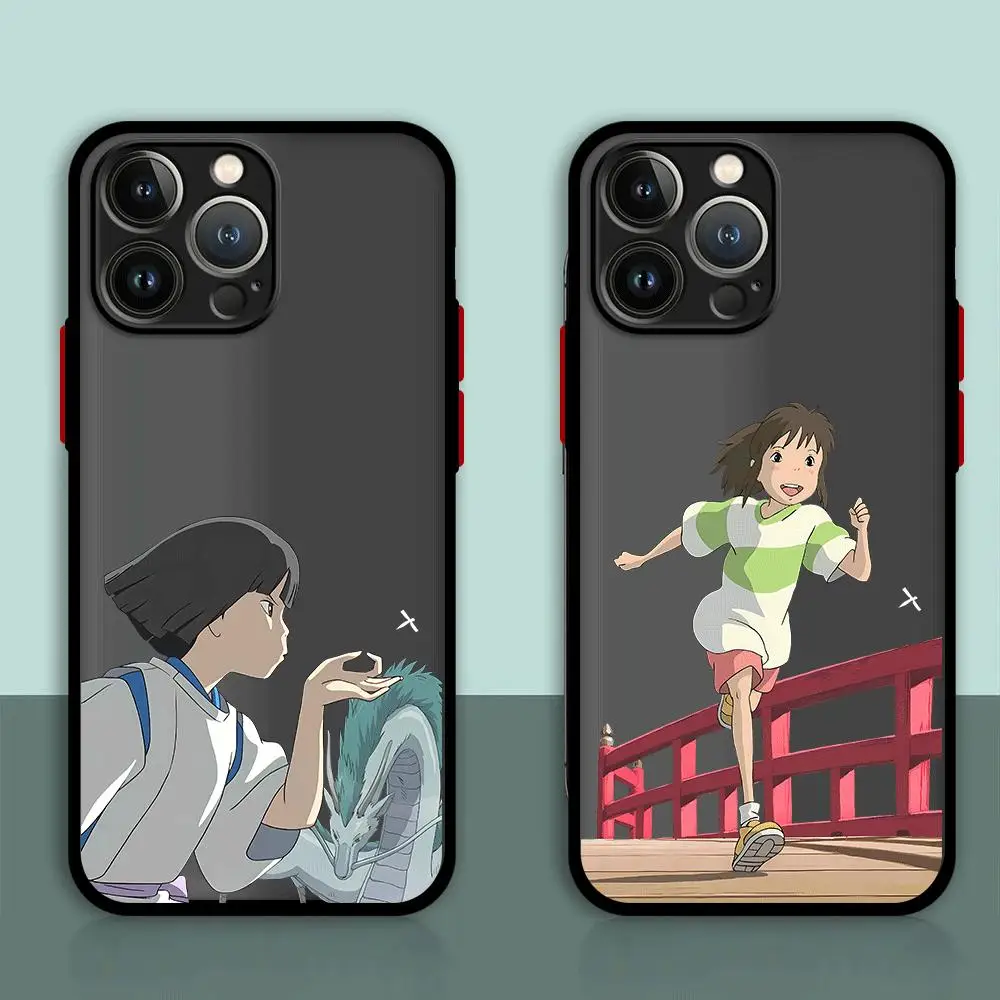 Spirited Away Chihiro Phone Case for Apple iPhone 11 13 14 15 12 Pro Max 14 15 7 8 Plus X XR XS Max 13 12 Mini Matte Armor Cover