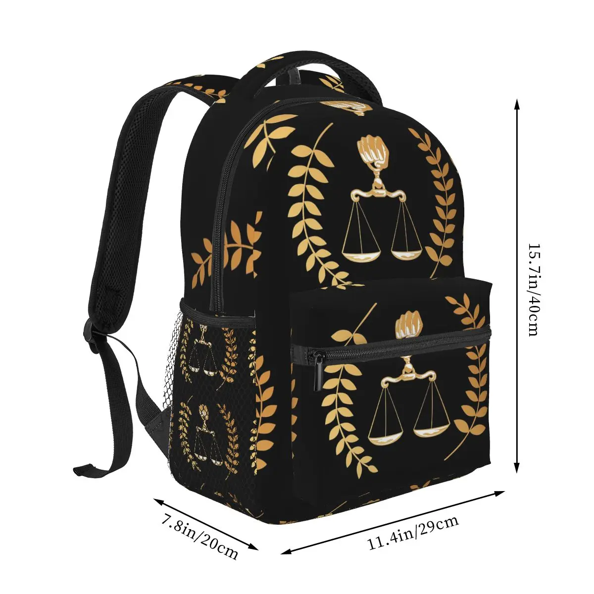 Gold Scales Of Justice Law Lawyer Legal Party Backpacks Boys Girls Bookbag Children School Bags Laptop Rucksack Shoulder Bag