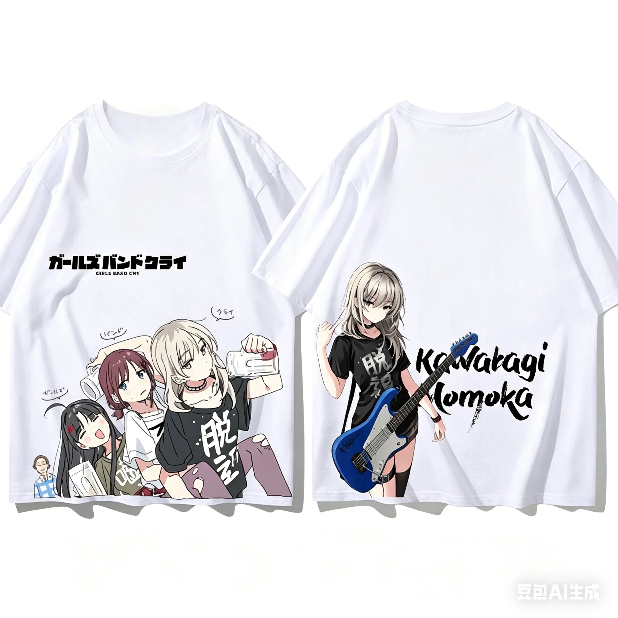 GIRLS BAND CRY Anime T‑Shirt Kawaragi Momoka Graphic Tee Unisex Casual Crew Neck Short Sleeve Tops Anime Summer Streetwear Gift