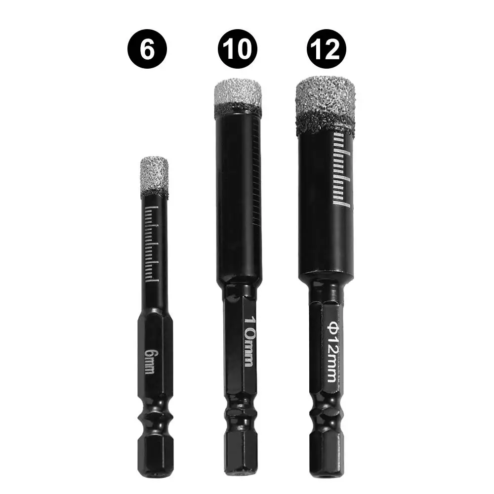 6-16 مللي متر سداسية عرقوب بلاط مثقاب الخشب الرخام الجاف مثقاب الماس المغلفة الجرانيت هول المنشار الزجاج