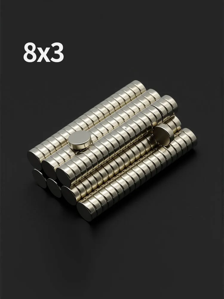 8x3mm Krachtige Neodymium Magneet N35 NdfeB Permanente Magnetische imanes Ronde Super Sterke Koelkastmagneten DIY - afbeelding 2