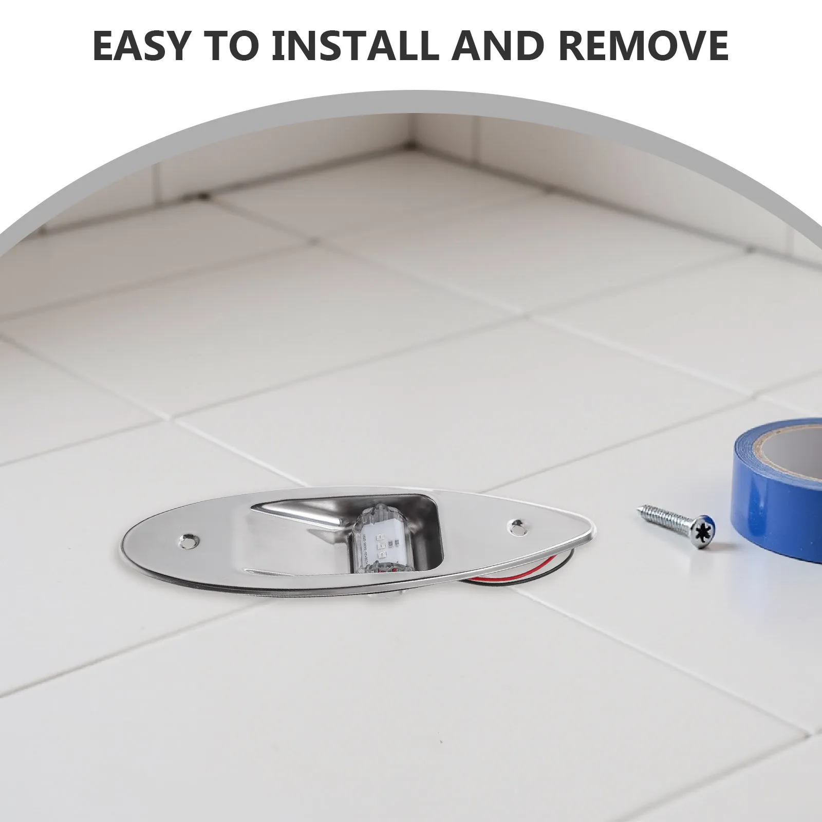 

2Pcs Flush Mount Boat Navigation Lights Stainless Steel LED Red Signal Lights for Bow Yacht Kayak Pontoon