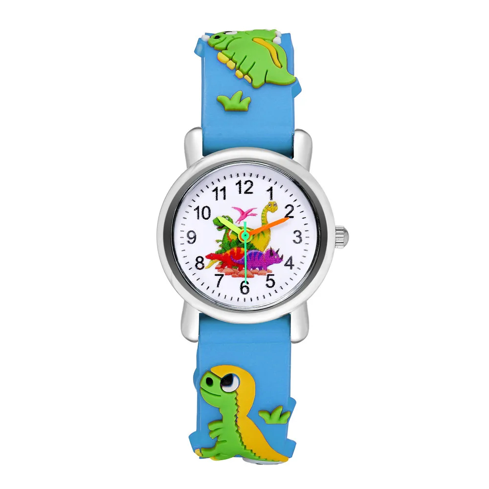 Cartoon Dinosaurs Children Watch For Boys 3D  Animals Patterns silicone Wristwatch For Student Kids