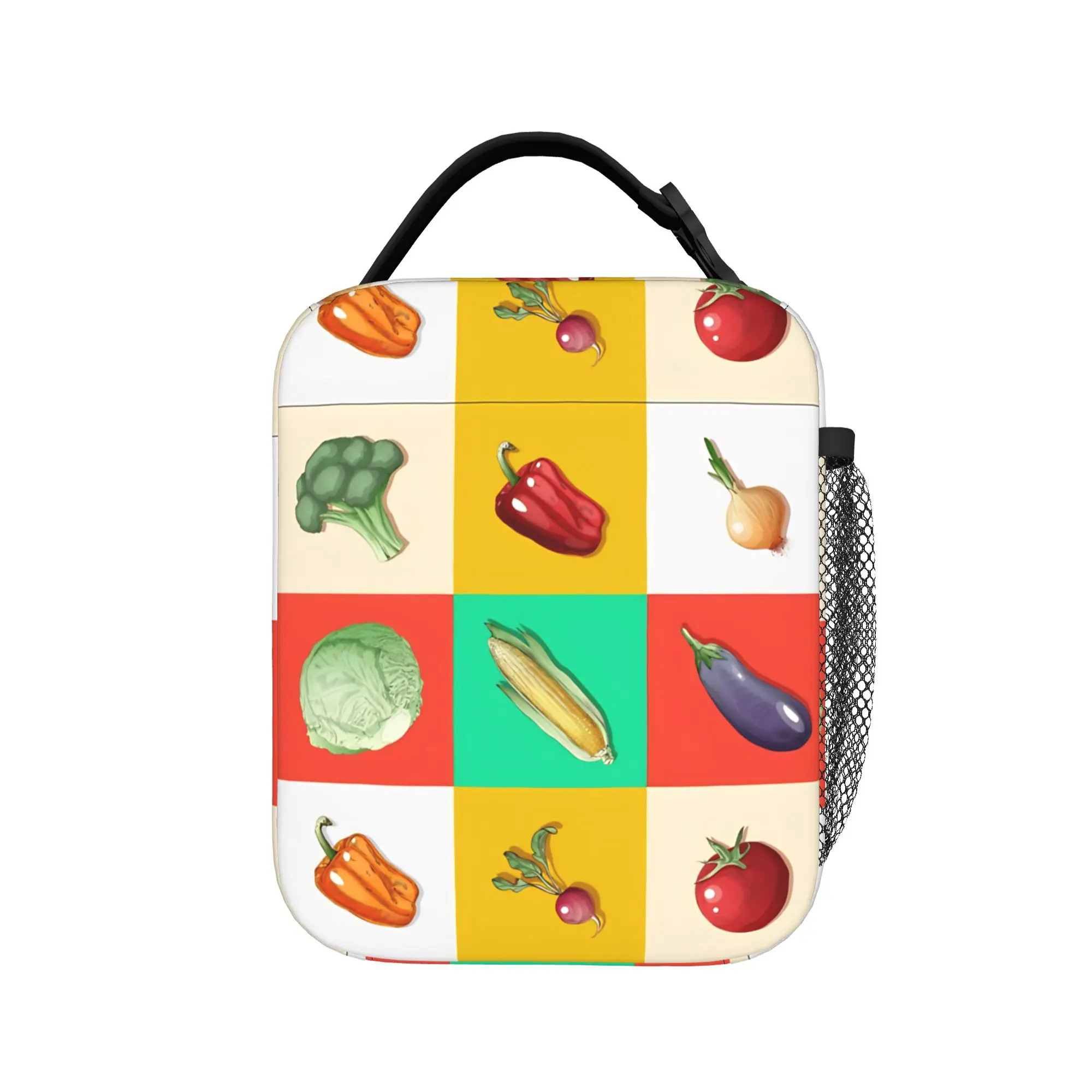 Vegetables Set Insulated Lunch Bags Leakproof Tomato Style Meal Container Cooler Bag Tote Lunch Box Beach  Picnic Food Bag