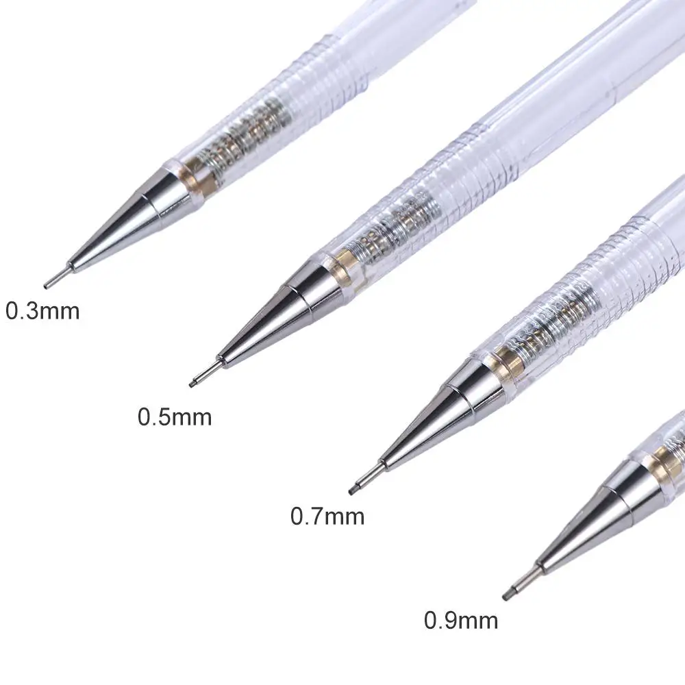 Supplies Writing 0.3 0.5 0.7 0.9mm Student Transparent Movable Pencil Automatic Pencil Propelling Pencil Mechanical Pencil