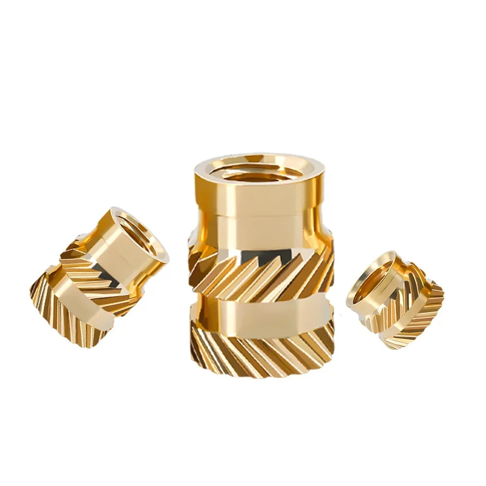 Brass Insert Nut M1 M1.4 M1.6 M2 M2.5 M3 M4 M5 M6 M8 Knurled Thread Nutsert Hot Melt Heat Injection Molding Embedded Copper Nut