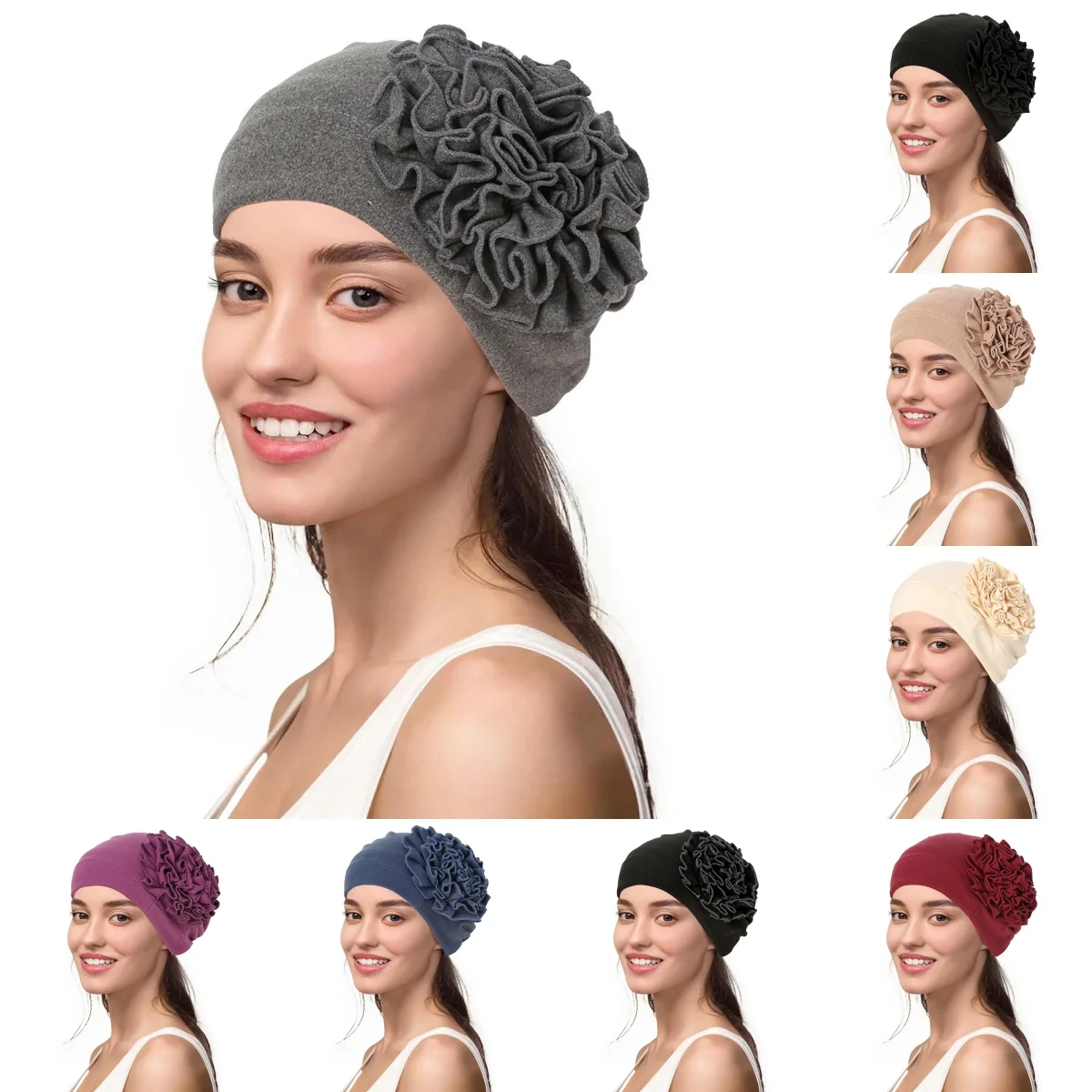 

2026 Новая модная шапка-хиджаб с цветами для Рамадана, однотонная индийская шляпа, мусульманская модная повязка на голову, женский тюрбан, бандана, капот