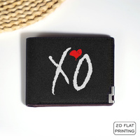 XO Heart Logo Canvas Wallet Minimalist Design Lightweight Durable Business Fashion Compact Wallet for Men and Women
