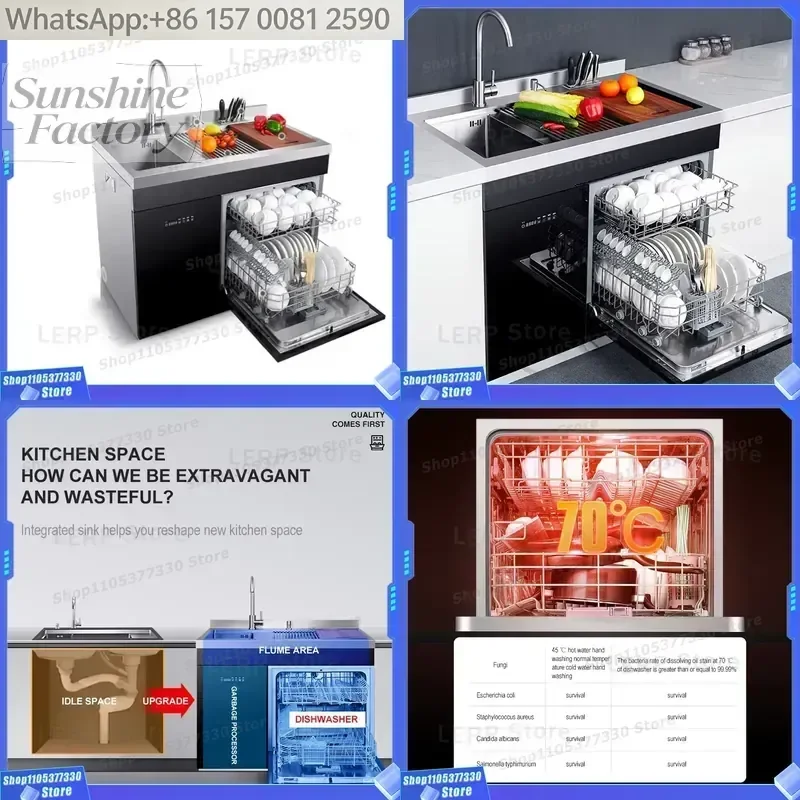 Sink Dishwasher Integrated Embedded Built-in Cabinet Type Multifunctional Drawer Type Automatic Household Intelligent