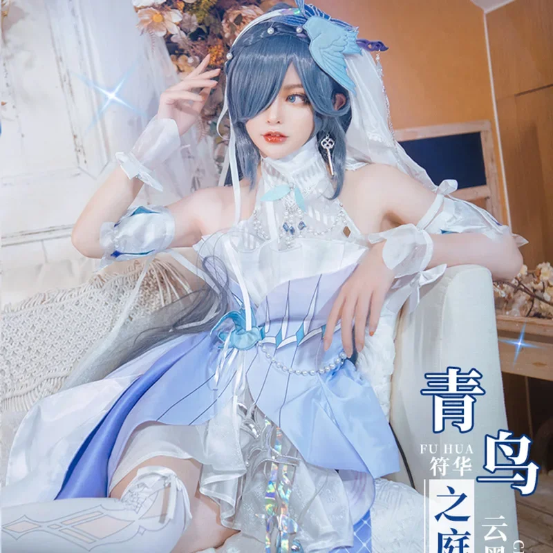 

Honkai Impact 3 Fu Hua Cosplay Costume Game Suit FuHua Cerulean Court Gorgeous Dress Halloween Party Uniforms