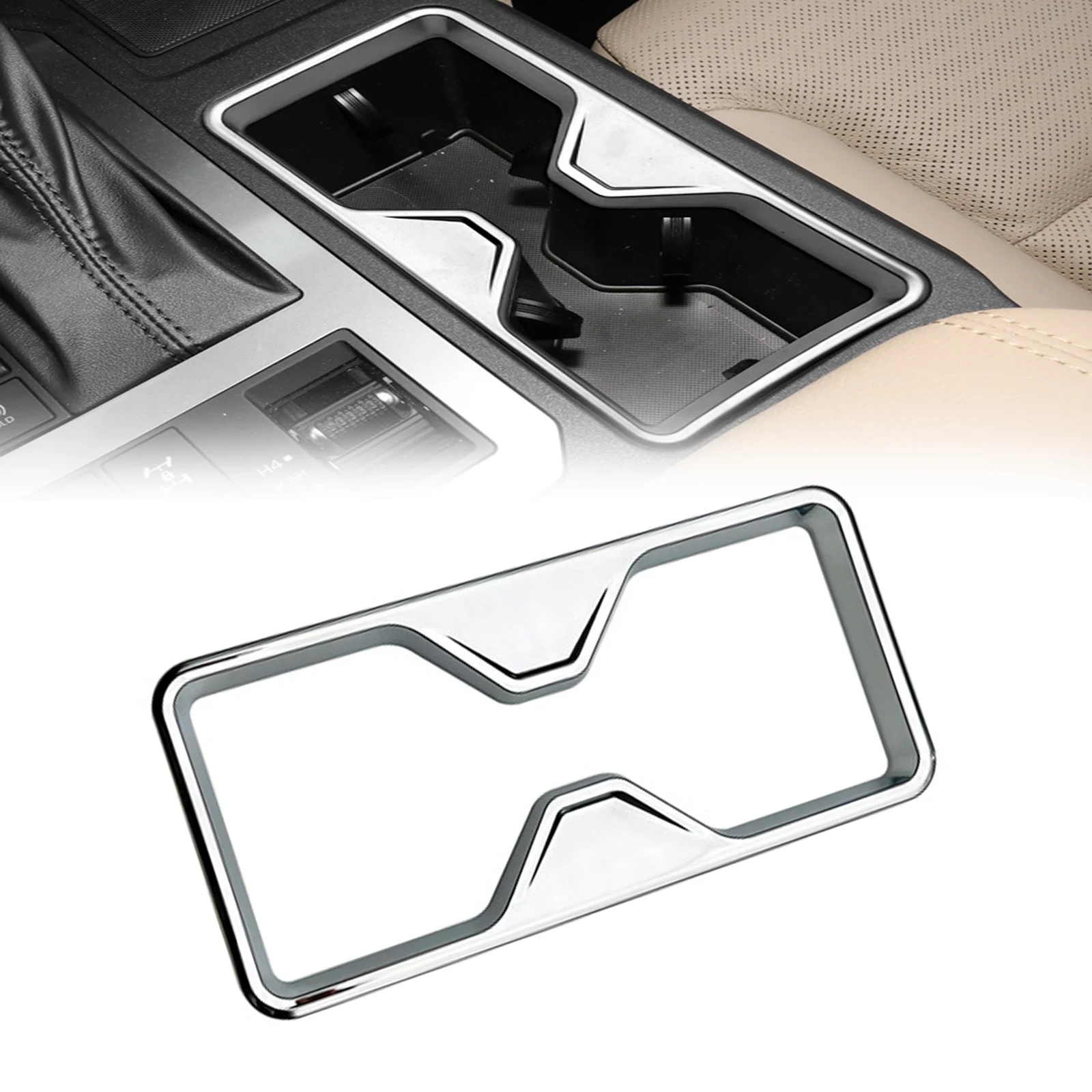 

Upgrade Your Vehicle's Interior with Matte Silver Central Water Cup Cover For Toyota Prado Land cruiser LC250 2024