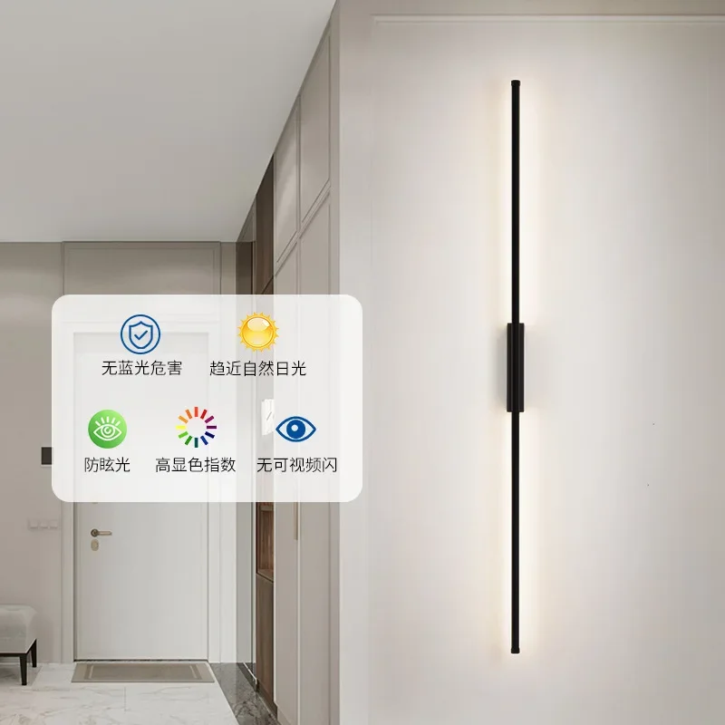 

New Minimalist Long Strip Design Bedroom Wall Lamp for Modern Living Room Background Wall Lighting Solution