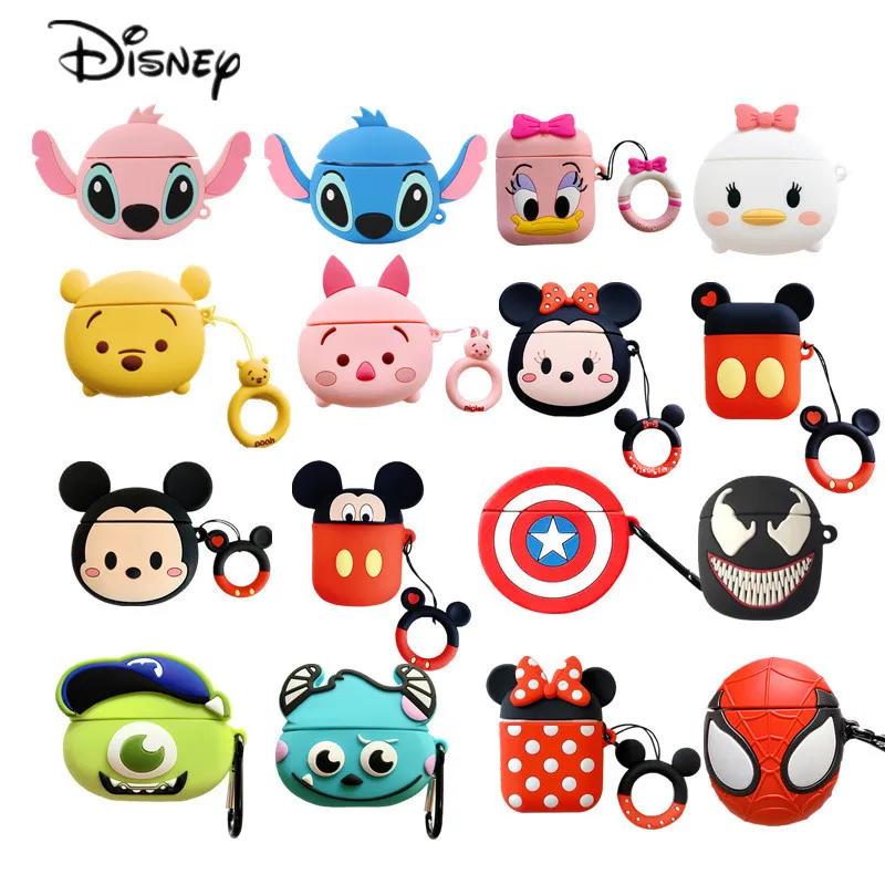 Disney Marvel Earphone Case For Airpods 1 2 3 Pro Cartoon Minnie Mickey Silicone Wireless Bluetooth Earbuds Protective Cover