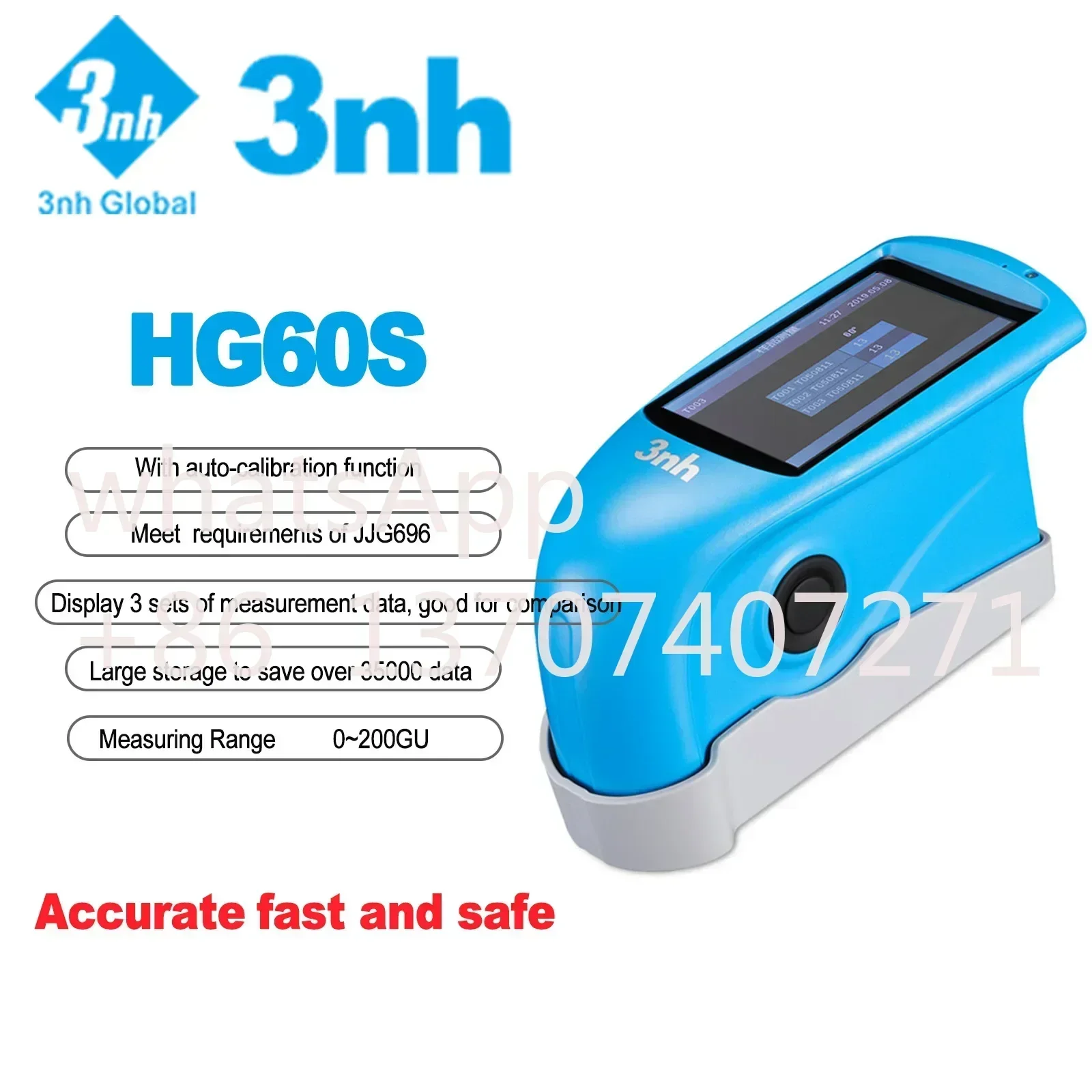 3NH-HG60S Original Economic 60 Degree Gloss Meter For Car painting Coating Ink Paint Ceramic Marble Range 0~200GU Glossmeter