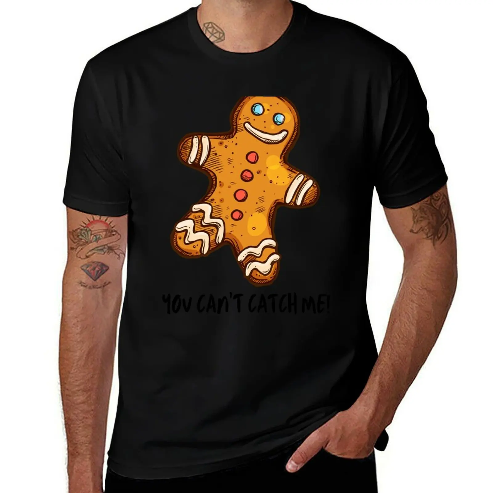 You can't catch me... I'm the Gingerbread man! T-Shirt Comfortable Basic Crew Neck Tee T-Shirt